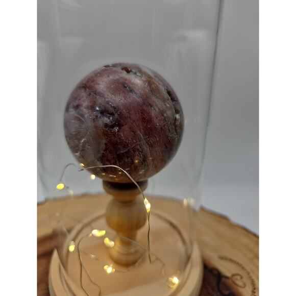 Druzy Ocean Jasper Sphere With Case 60mm - Picture 5 of 10